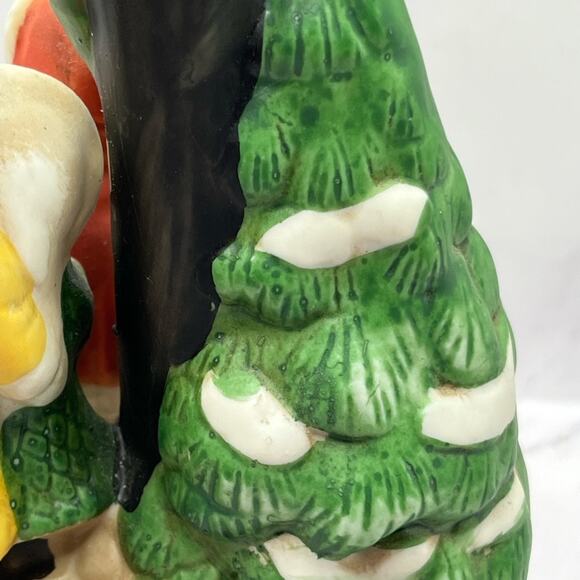 Vintage carolers with puppy wind up music box with light - Picture 13 of 13